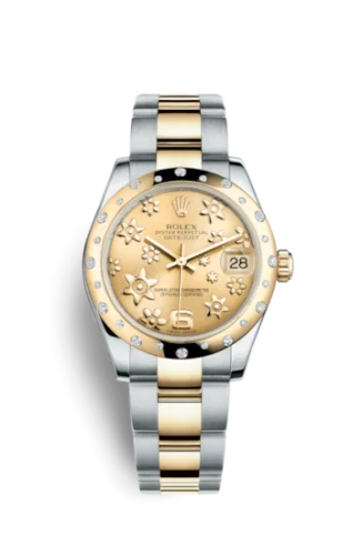 Rolex - 178343-0003 Datejust 31 Rolesor Yellow Domed Diamond / Oyster / Champagne Floral