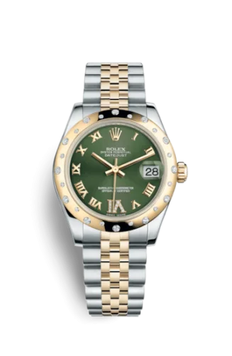 Rolex - 178343-0011 Datejust 31 Rolesor Yellow Domed Diamond / Jubilee / Olive Roman