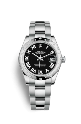 Rolex - 178344-0013 Datejust 31 Stainless Steel Domed Diamond / Oyster / Black - Roman
