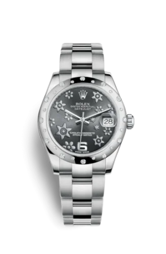 Rolex - 178344-0025 Datejust 31 Stainless Steel Domed Diamond / Oyster / Dark Rhodium Floral