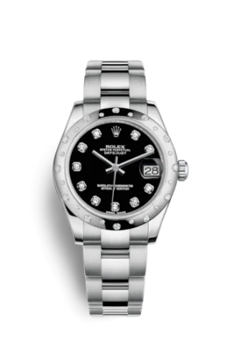 Rolex - 178344-0030 Datejust 31 Stainless Steel Domed Diamond / Oyster / Black - Diamond