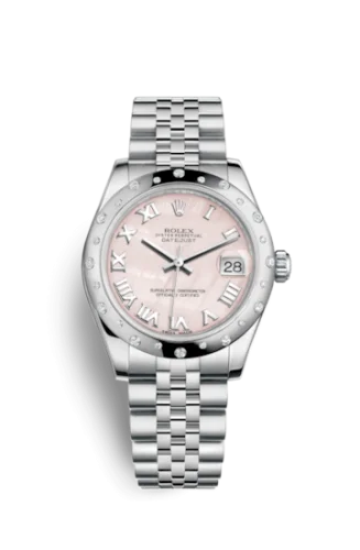 Rolex - 178344-0033 Datejust 31 Stainless Steel Domed Diamond / Jubilee / Pink MOP - Roman