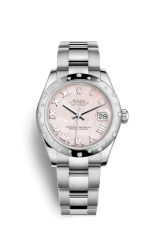 Rolex - 178344-0048 Datejust 31 Stainless Steel Domed Diamond / Oyster / Pink MOP - Roman