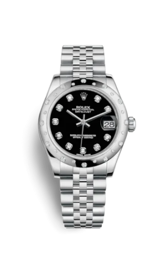 Rolex - 178344-0062 Datejust 31 Stainless Steel Domed Diamond / Jubilee / Black - Diamond