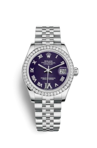 Rolex - 178384-0013 Datejust 31 Stainless Steel Diamond / Jubilee / Purple - Roman