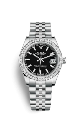 Rolex - 178384-0031 Datejust 31 Stainless Steel Diamond / Jubilee / Black