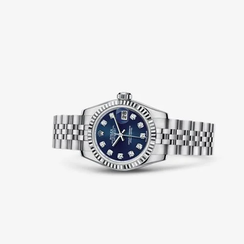 Rolex - 179174-0011 Lady-Datejust 26 Fluted Blue Diamonds Jubilee