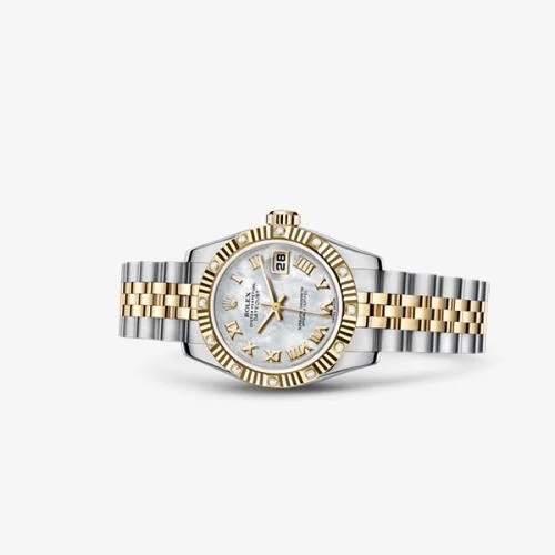 Rolex - 179313-0017 Lady-Datejust 26 Rolesor Fluted Diamond Mother-of-Pearl