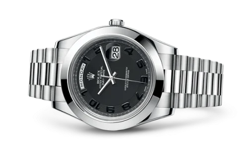 Rolex - 218206-0003 Day-Date II Platinum Black Arabic
