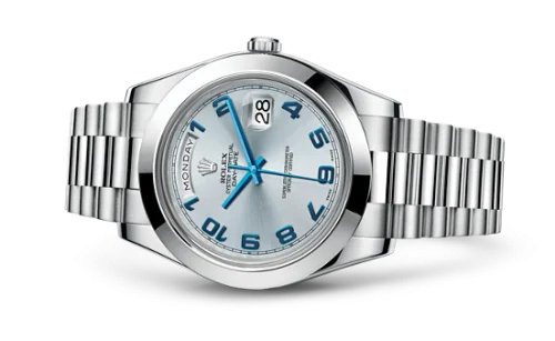 Rolex - 218206-0010 Day-Date II Platinum Ice Blue Arabic
