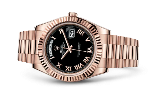Rolex - 218235-0034 Day-Date II Everose Black Roman
