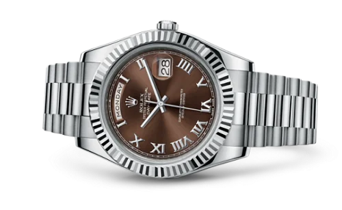 Rolex - 218239-0040 Day-Date II White Gold Chocolate Roman
