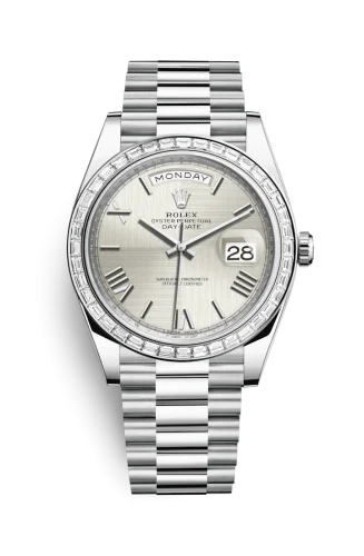 Rolex - 228396tbr-0025 Day-Date 40 Platinum - Baguette / Silver Quadrant