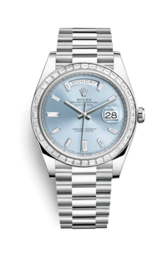 Rolex - 228396tbr-0002 Day-Date 40 Platinum - Baguette / Ice Blue - Baguette