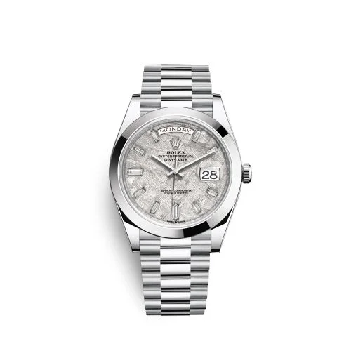 Rolex - 228206-0036 Day-Date 40 Platinum / Meteorite Baguette