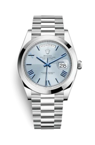 Rolex - 228206-0001 Day-Date 40 Platinum / Ice Blue Quadrant Motif
