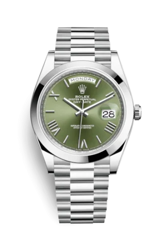 Rolex - 228206-0027 Day-Date 40 Platinum / Green - Roman