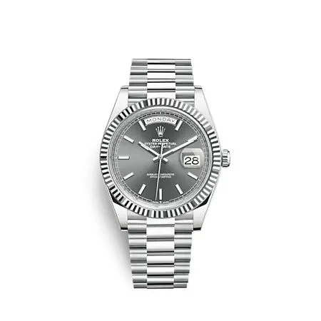 Rolex - 228236-0013 Day-Date 40 Platinum - Fluted / Slate