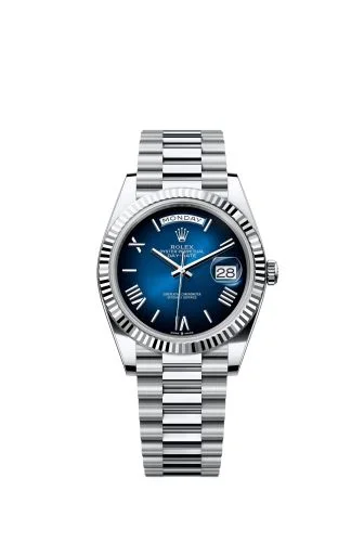 Rolex - 228236-0024 Day-Date 40 Platinum - Fluted / Blue Ombré