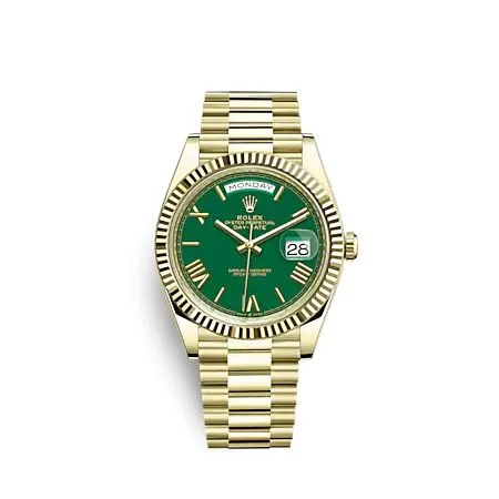 Rolex - 228238-0061 Day-Date 40 Yellow Gold - Fluted / Green - Roman