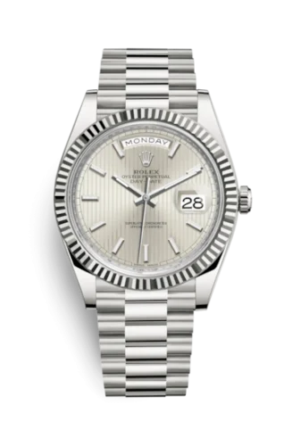 Rolex - 228239-0001 Day-Date 40 White Gold / Stripe Motif