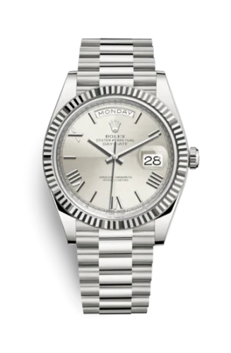 Rolex - 228239-0006 Day-Date 40 White Gold / Quadrant Motif - Roman
