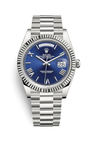 Rolex - 228239-0007 Day-Date 40 White Gold / Blue - Roman
