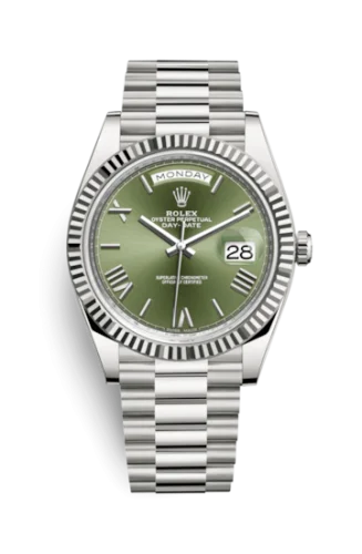 Rolex - 228239-0033 Day-Date 40 White Gold / Green - Roman