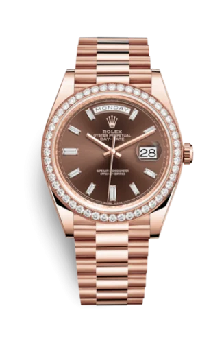 Rolex - 228345RBR-0008 Day-Date 40 Everose - Diamond / Sundust - Roman