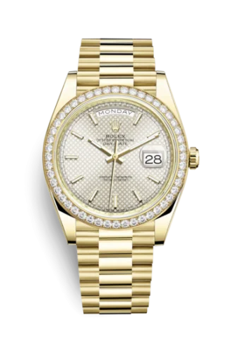 Rolex - 228348RBR-0005 Day-Date 40 Yellow Gold / Diamond  / Silver
