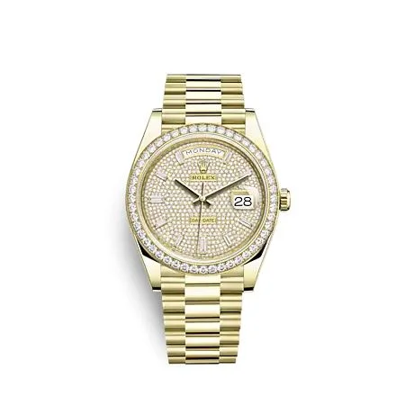 Rolex - 228348RBR-0037 Day-Date 40 Yellow Gold - Diamond / Paved - Baguette