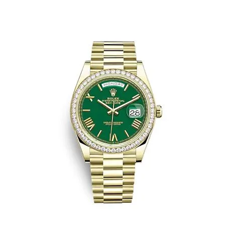 Rolex - 228348RBR-0040 Day-Date 40 Yellow Gold - Diamond / Green - Roman