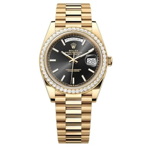 Rolex - 228348RBR-0043 Day-Date 40 Yellow Gold - Diamond / Black