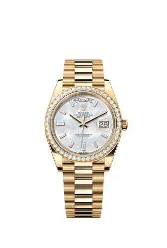 Rolex - 228348RBR-0046 Day-Date 40 Yellow Gold - Diamond / MOP - Baguette