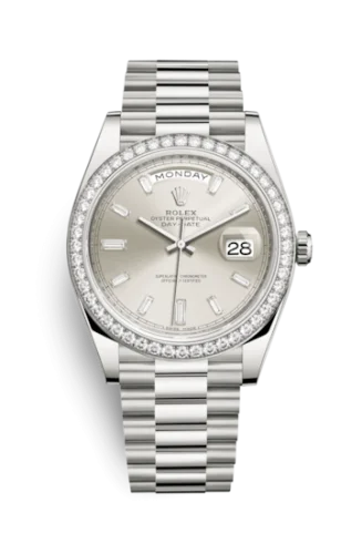 Rolex - 228349RBR-0001 Day-Date 40 White Gold - Diamond / Silver - Baguette