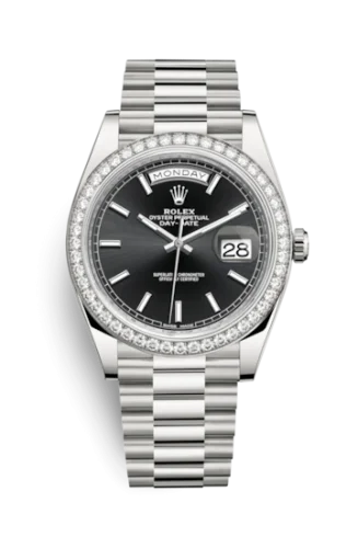 Rolex - 228349RBR-0002 Day-Date 40 White Gold - Diamond / Black