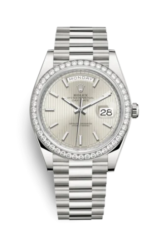 Rolex - 228349rbr-0007 Day-Date 40 White Gold - Diamond / Silver Tuxedo