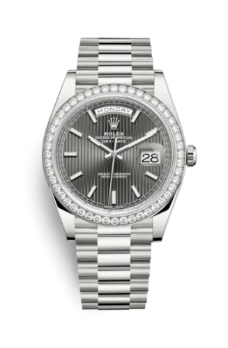 Rolex - 228349rbr-0008 Day-Date 40 White Gold - Diamond / Grey Tuxedo