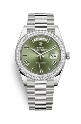 Rolex - 228349RBR-0030 Day-Date 40 White Gold - Diamond / Green Roman