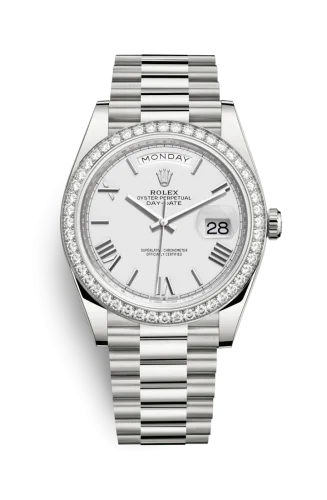 Rolex - 228349rbr-0039 Day-Date 40 White Gold - Diamond / White - Roman