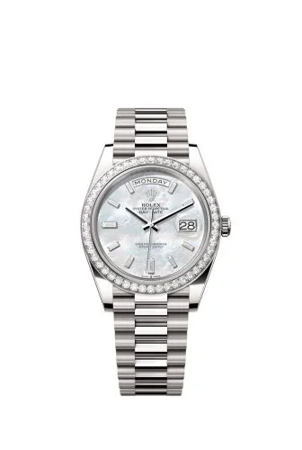 Rolex - 228349RBR-0046 Day-Date 40 White Gold - Diamond / MOP - Baguette