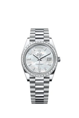 Rolex - 228396TBR-0043 Day-Date 40 Platinum - Baguette / MOP - Baguette