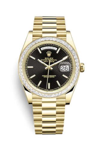 Rolex - 228398tbr-0004 Day-Date 40 Yellow Gold - Baguette / Black