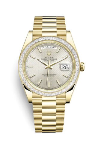 Rolex - 228398tbr-0005 Day-Date 40 Yellow Gold - Baguette / Silver