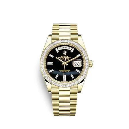 Rolex - 228398TBR-0038 Day-Date 40 Yellow Gold - Baguette / Onyx