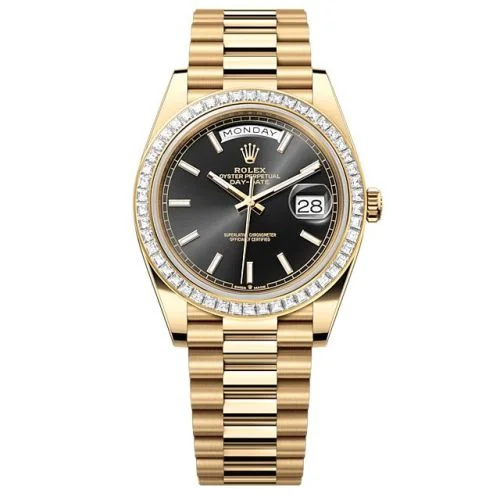 Rolex - 228398TBR-0041 Day-Date 40 Yellow Gold - Baguette / Black