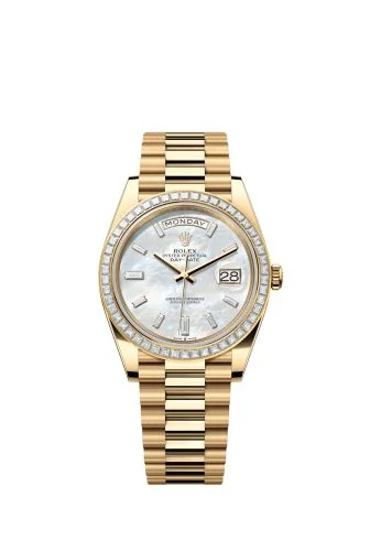 Rolex - 228398TBR-0043 Day-Date 40 Yellow Gold - Baguette / MOP - Baguette