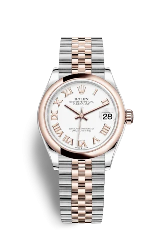 Rolex - 278241-0002 Datejust 31 Stainless Steel/ Rose Gold / Domed / White - Roman / Jubilee