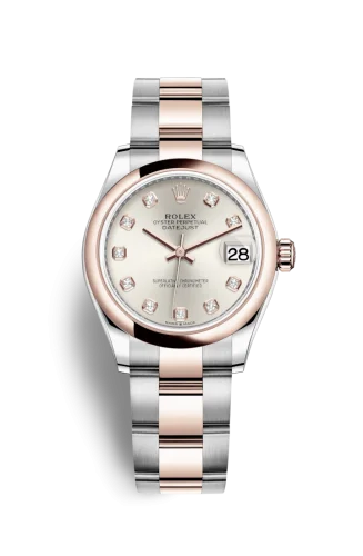 Rolex - 278241-0015 Datejust 31 Stainless Steel / Rose Gold / Domed / Silver - Diamond / Oyster