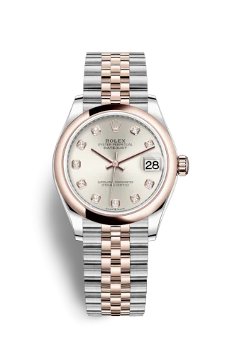 Rolex - 278241-0016 Datejust 31 Stainless Steel / Rose Gold / Domed / Silver - Diamond / Jubilee